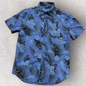 Star Wars Chewbacca Blue Tropical Print Shirt